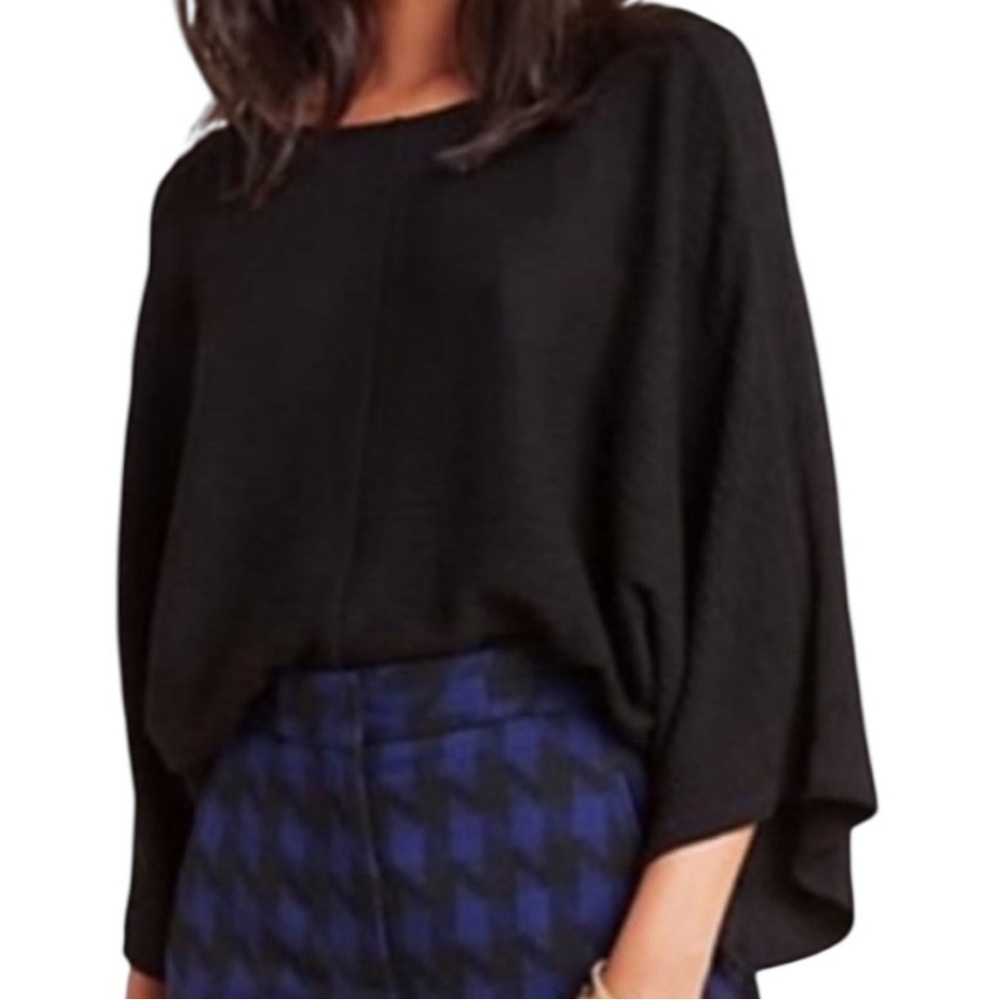 Anthropologie Maeve Claire black pullover top.